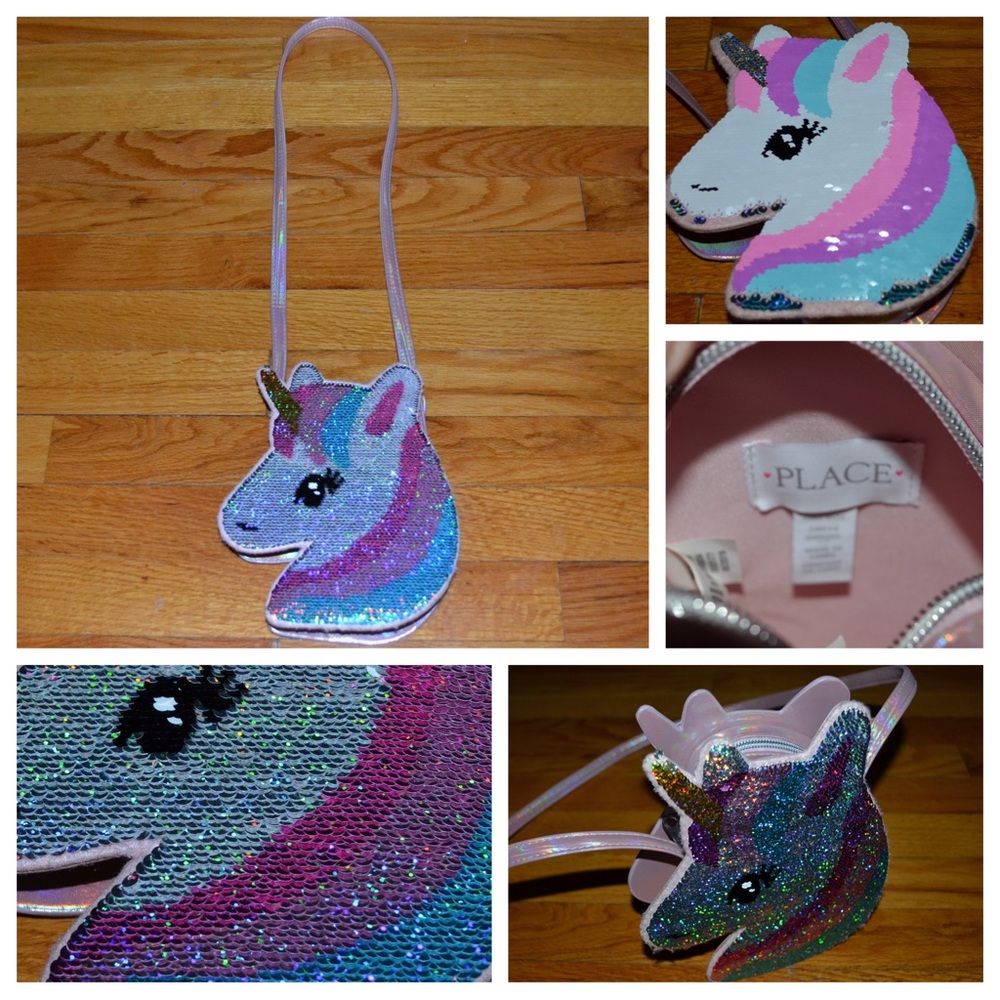 Youth girls Children’s Place sequins unicorn purse